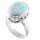 925 Sterling Silver Oval Larimar Sterling Sz 7 Ring