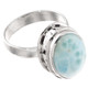 925 Sterling Silver Oval Larimar Sterling Sz 7 Ring