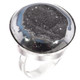 925 Silver Us-made Black Titanium Druzy Drusy Adj Sz 6 Sterling Ring, 13/16"