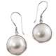 925 Silver Large17mm South Sea Cultured White Mabe Pearl Sterling Drop Earrings