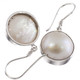 925 Silver Large17mm South Sea Cultured White Mabe Pearl Sterling Drop Earrings