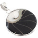 925 Silver Round Black Nautilus Shell Sterling Pendant, 1 1/2"