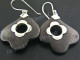 1 3/16" 925 Silver Sono Wood French Hook Earrings