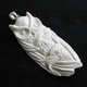 Handcrafted Eagles Owl Totem Bison Bone Sterling Silver Pendant, 3 3/8"