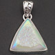 925 White Opal Titanium Agate Druzy Pendant 1.4"