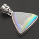 925 White Opal Titanium Agate Druzy Pendant 1.4"