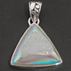 925 White Opal Titanium Agate Druzy Pendant 1.4"