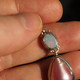 925 Silver Teardrop Pink Mabe Pearl Genuine Opal Gemstone Pendant, 1 3/4"
