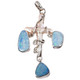 Freshwater Peach Cultured Pearl Cross Wirewrap Natural Opal Doublet 925 Silver Pendant, 2 3/8"