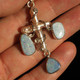 Freshwater Peach Cultured Pearl Cross Wirewrap Natural Opal Doublet 925 Silver Pendant, 2 3/8"