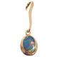 Gold Oval Fiery Natural Australian Opal Triplet 14K Gold Drop Pendant, 1"