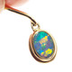 Gold Oval Fiery Natural Australian Opal Triplet 14K Gold Drop Pendant, 1"