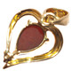 Gold Heart Fiery Natural Australian Opal Triplet 14K Gold Pendant, 3/4"