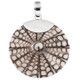 925 Silver Cone Shell In White Resin Spider Web Sterling Pendant, 1 3/4"