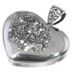 925 Silver Mist Titanium Druzy Agate Heart Sterling Pendant, 1 7/8"