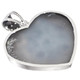 925 Silver Mist Titanium Druzy Agate Heart Sterling Pendant, 1 7/8"