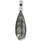 925 Silver Genuine Orthoceras Fossil Sterling Pendant, 1 3/4"