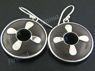 1" 925 Silver Sono Wood French Hook Earrings