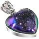 925 Silver Peacock Purple Green Titanium Druzy Agate Sterling Pendant, 1 1/4"