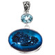 925 Silver Cobalt Blue Titanium Druzy Agate Topaz Sterling Pendant, 2"
