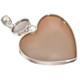 925 Silver Heart Peach Gold Pink Titanium Druzy Mabe Pearl Pendant, 2 3/8"
