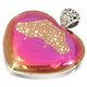 925 Silver Heart Peach Pink Gold Titanium Agate Druzy Sterling Pendant, 1 3/4"