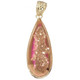 Vermeil Gold Plated 925 Silver Peach Pink Titanium Druzy Agate Pendant, 2"