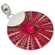 925 Silver Cone Shell In Red Spiderweb Sterling Pendant, 1 1/2"