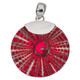 925 Silver Cone Shell In Red Spiderweb Sterling Pendant, 1 1/2"