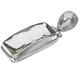 925 Silver Checkerboard Prasiolite Green Amethyst Sterling Drop Pendant, 1 3/8"