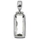 925 Silver Checkerboard Prasiolite Green Amethyst Sterling Drop Pendant, 1 3/8"