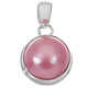 925 Silver Bold Saturated Pink Mabe Pearl Sterling Pendant, 1 1/8"