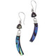 925 Silver Mystic Topaz Paua Abalone Shell Sterling Dangle Earrings, 2"