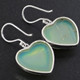 925 Silver Green Heart Opal Titanium Druzy Agate Sterling Earrings, 7/8"
