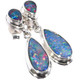 Pear Genuine Australian Opal 925 Sterling Silver Dangle Drop Earrings, 3/4"