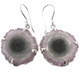 Stalactite Mineral Slice 295 Sterling Silver Earrings, 1"