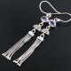 925 Sterling Silver Long Amethyst Sterling Dangle Drop Earrings, 1 7/8"
