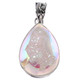 925 Silver Teardrop Si-Opal Titanium Druzy Drusy Sterling Pendant, 1 1/2"