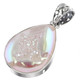 925 Silver Teardrop Si-Opal Titanium Druzy Drusy Sterling Pendant, 1 1/2"