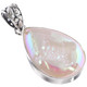 925 Silver Teardrop Si-Opal Titanium Druzy Drusy Sterling Pendant, 1 1/2"