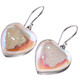 925 Silver Heart Si-Opal Titanium White Druzy Agate Sterling Earrings, 7/8"