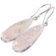 925 Silver Teardrop Opal Titanium Pear Agate Druzy Dangle Drop Earrings, 1 1/4"
