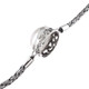 925 Silver White Mabe Cultured Pearl Sterling Byzantine Chain Bracelet, 6.5-7.5"