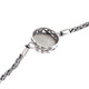 925 Silver White Mabe Cultured Pearl Sterling Byzantine Chain Bracelet, 6.5-7.5"
