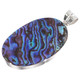 925 Silver Oval Paua Abalone Shell Sterling Pendant, 2"