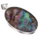 925 Silver Oval Paua Abalone Shell Sterling Pendant, 2"