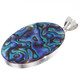 925 Silver Oval Paua Abalone Shell Sterling Pendant, 2"