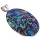 925 Silver Oval Paua Abalone Shell Sterling Pendant, 2"