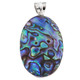 925 Silver Oval Paua Abalone Shell Sterling Pendant, 2"