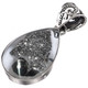 Pear Silver Mist Titanium Agate Druzy 925 Silver Pendant, 1 9/16"
